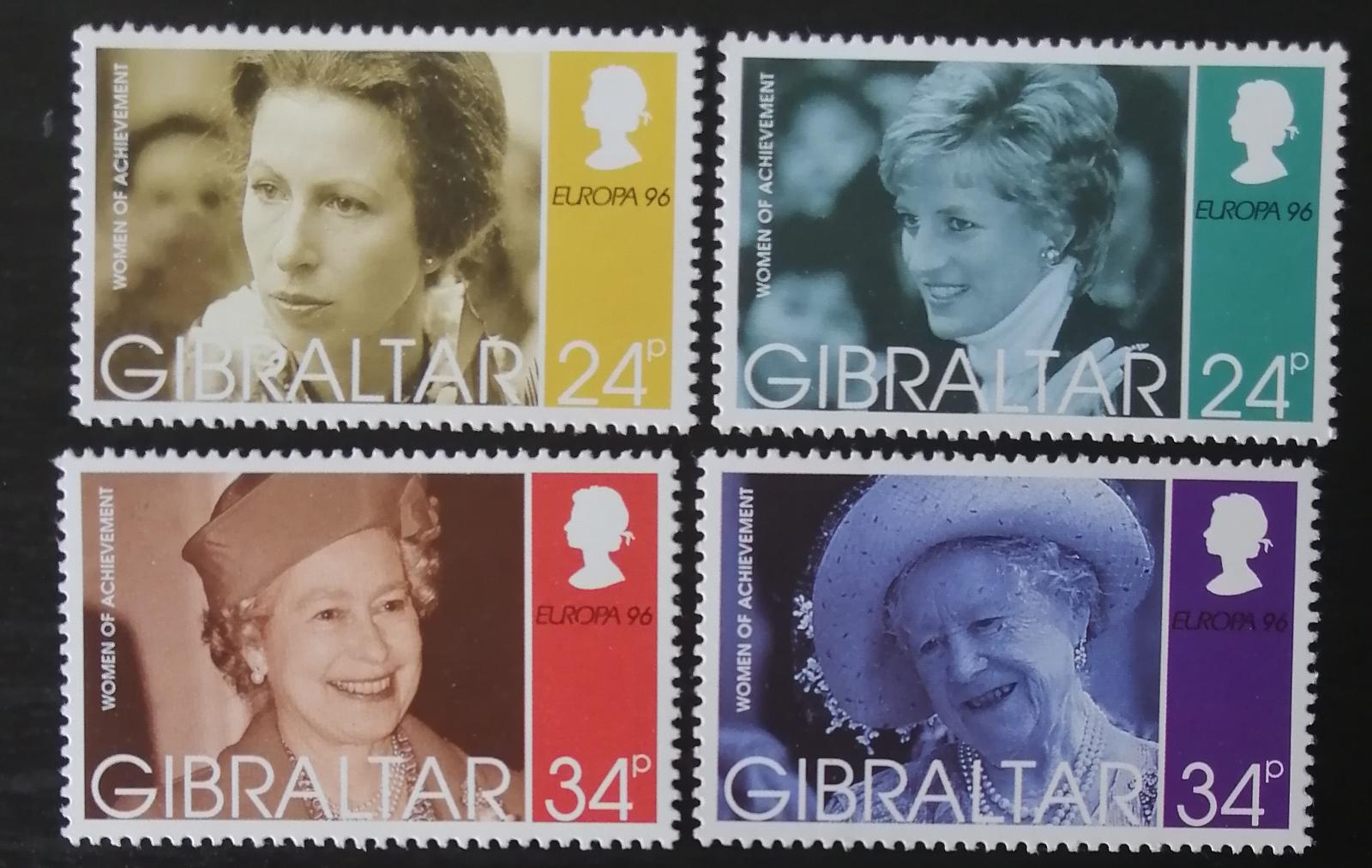 Gibraltar 1996 Mi.755-8 6€ Ženy monarchie, královna matka, Diana, Anne