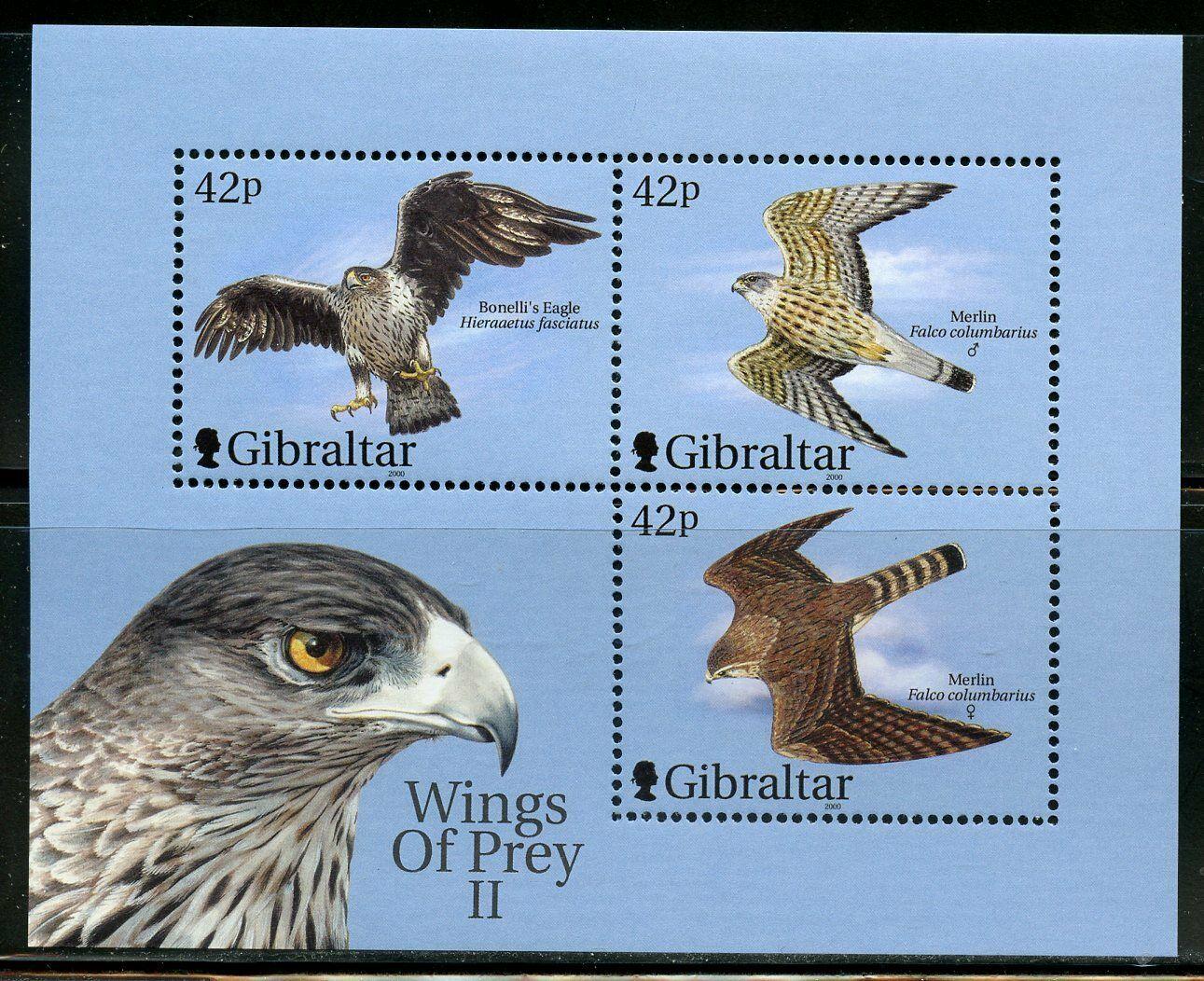 Gibraltar 2000 Bl.44 6€ Draví ptáci, fauna II.