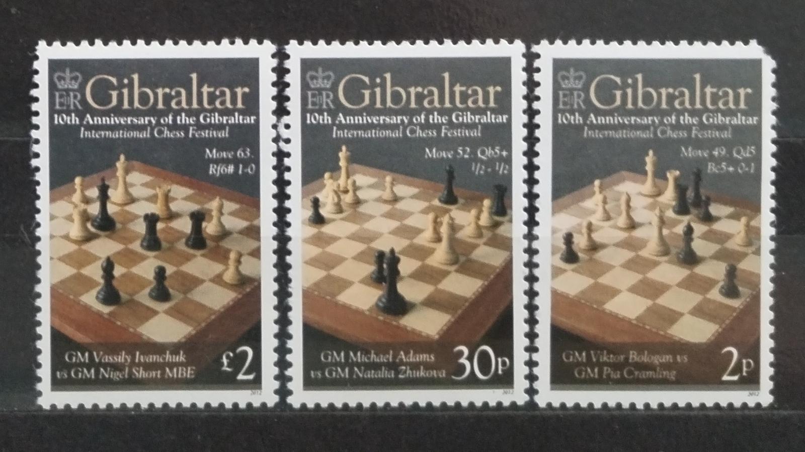 Gibraltar 2012 Šachy a sport, bez jedné komplet