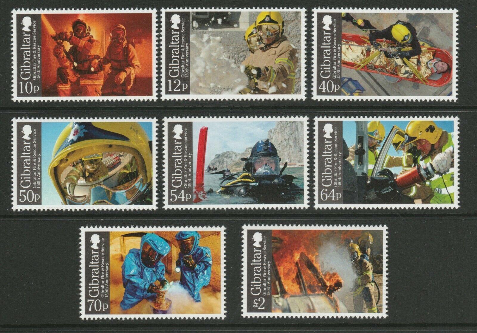 Gibraltar 2015 Mi.1661-8 15,4€ 150. výročí hasičů, hasiči a technika