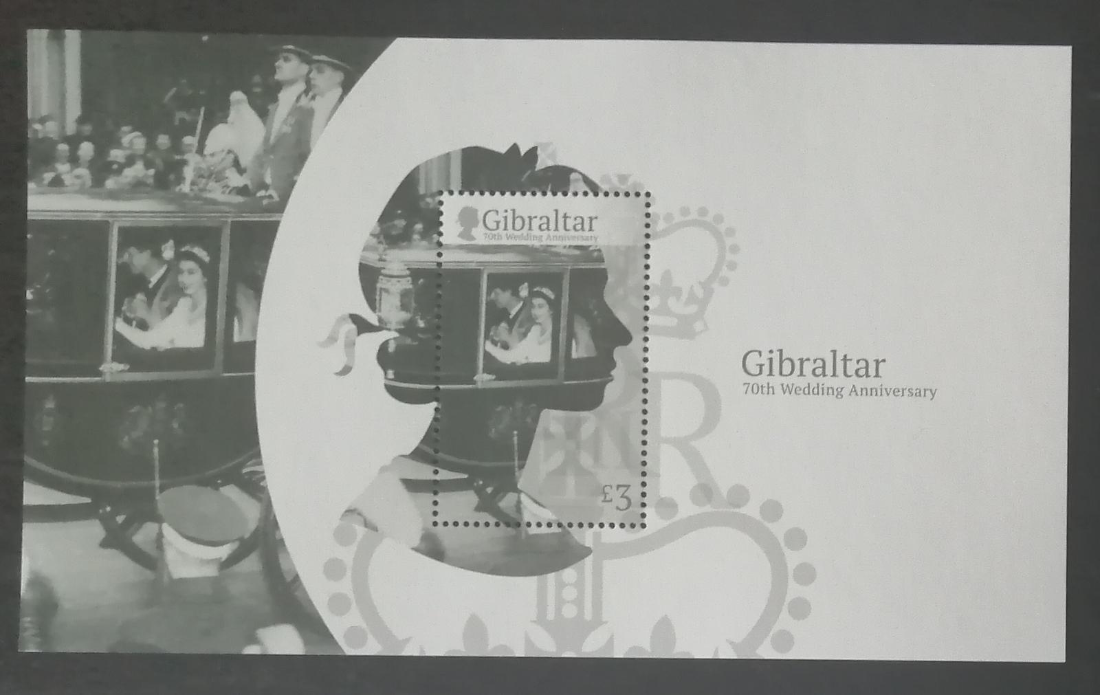 Gibraltar 2017 Bl.127 8€ 70. výročí královniny svatby