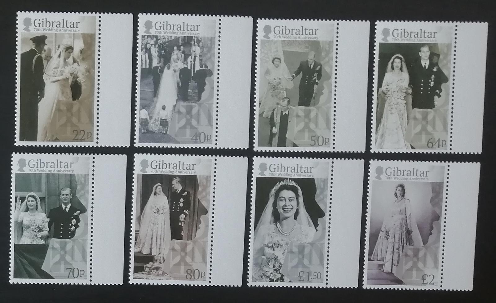 Gibraltar 2017 Mi.1781-8 17,5€ 70. výročí královniny svatby