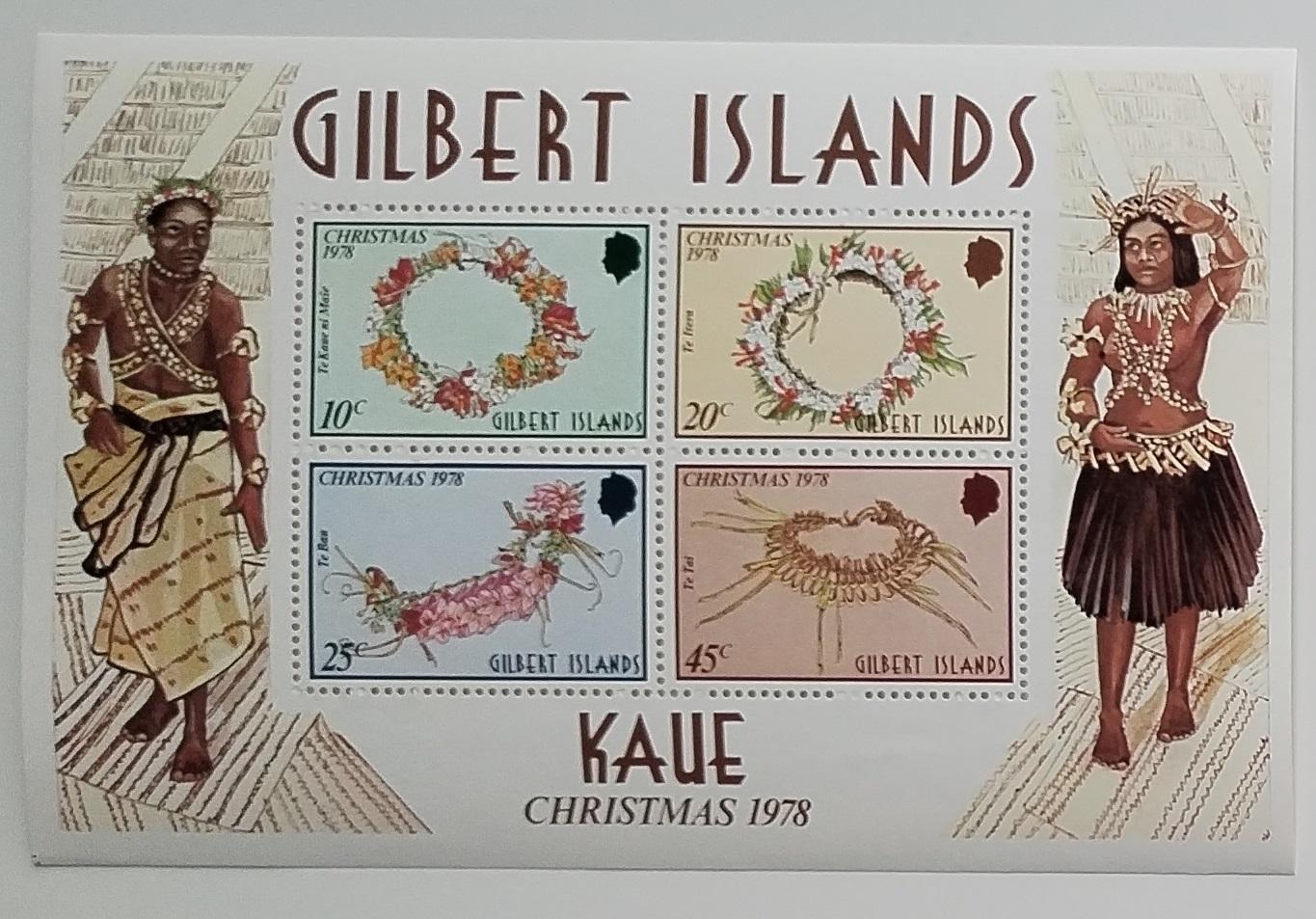 Gilbert & Ellice ostrovy 1978 Bl.5 6€ Vánoce a ostrovní čelenky