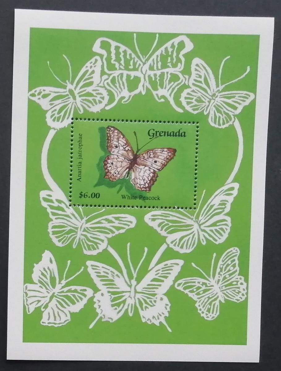 Grenada 1989 Bl.229 7,5€ Karibští motýli, hmyz