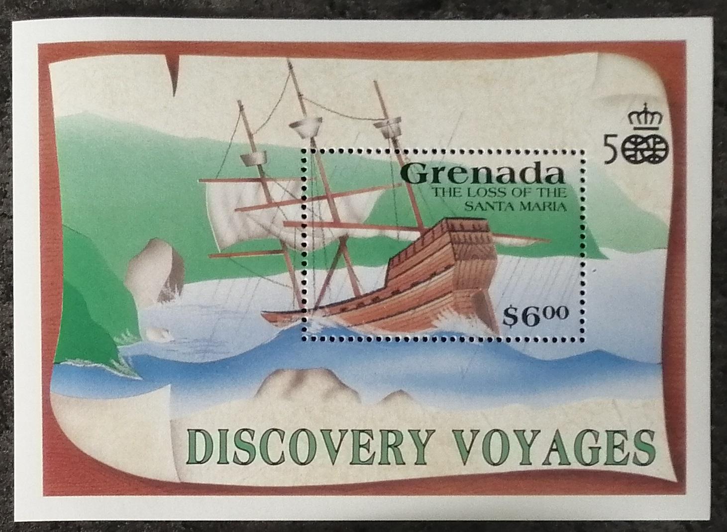 Grenada 1991 Bl.274 6€ 500 let objevu Ameriky, Potopení Santa Maria