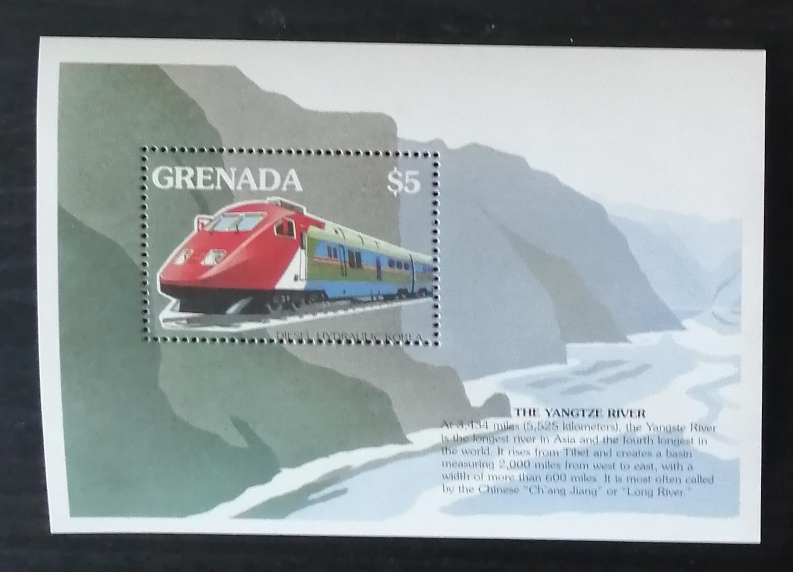 Grenada 1995 Bl.401 6€ Korejské lokomotivy a diesel vlaky