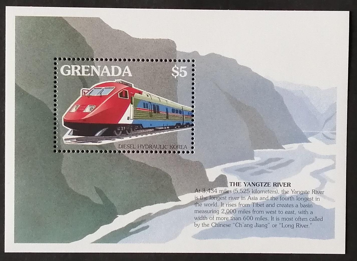 Grenada 1995 Bl.402 7€ Asijské vlaky a lokomotivy, Korea