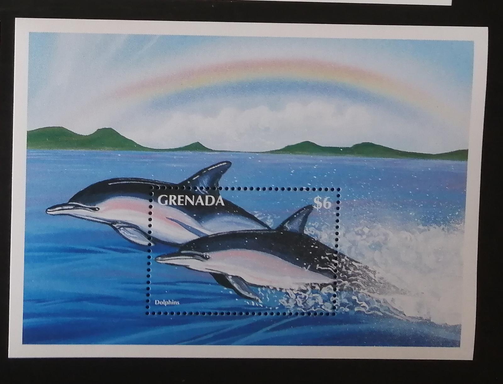 Grenada 1996 Bl.441 8€ Ryby Karibiku, delfíni, fauna moří