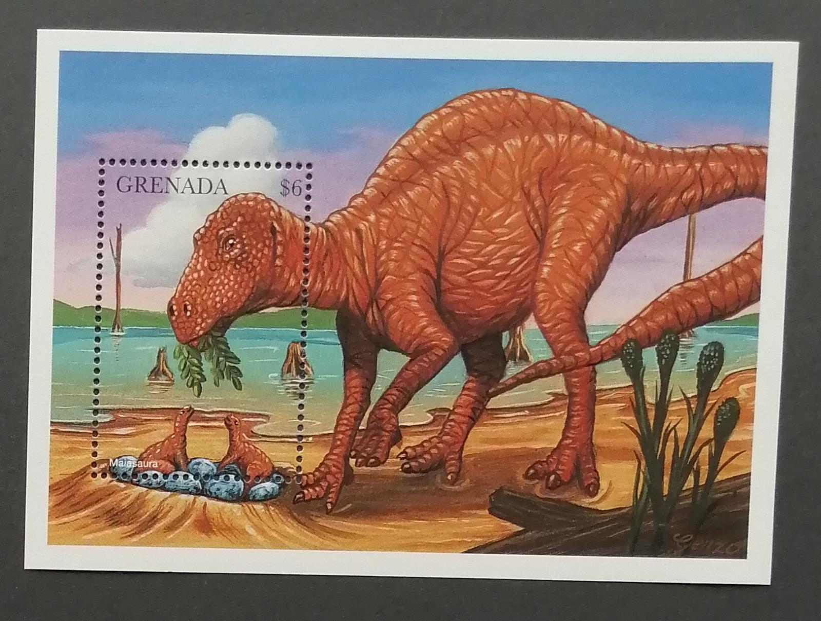 Grenada 1997 Bl.455 8€ Maiasaurus, pravěká fauna, dinosauři