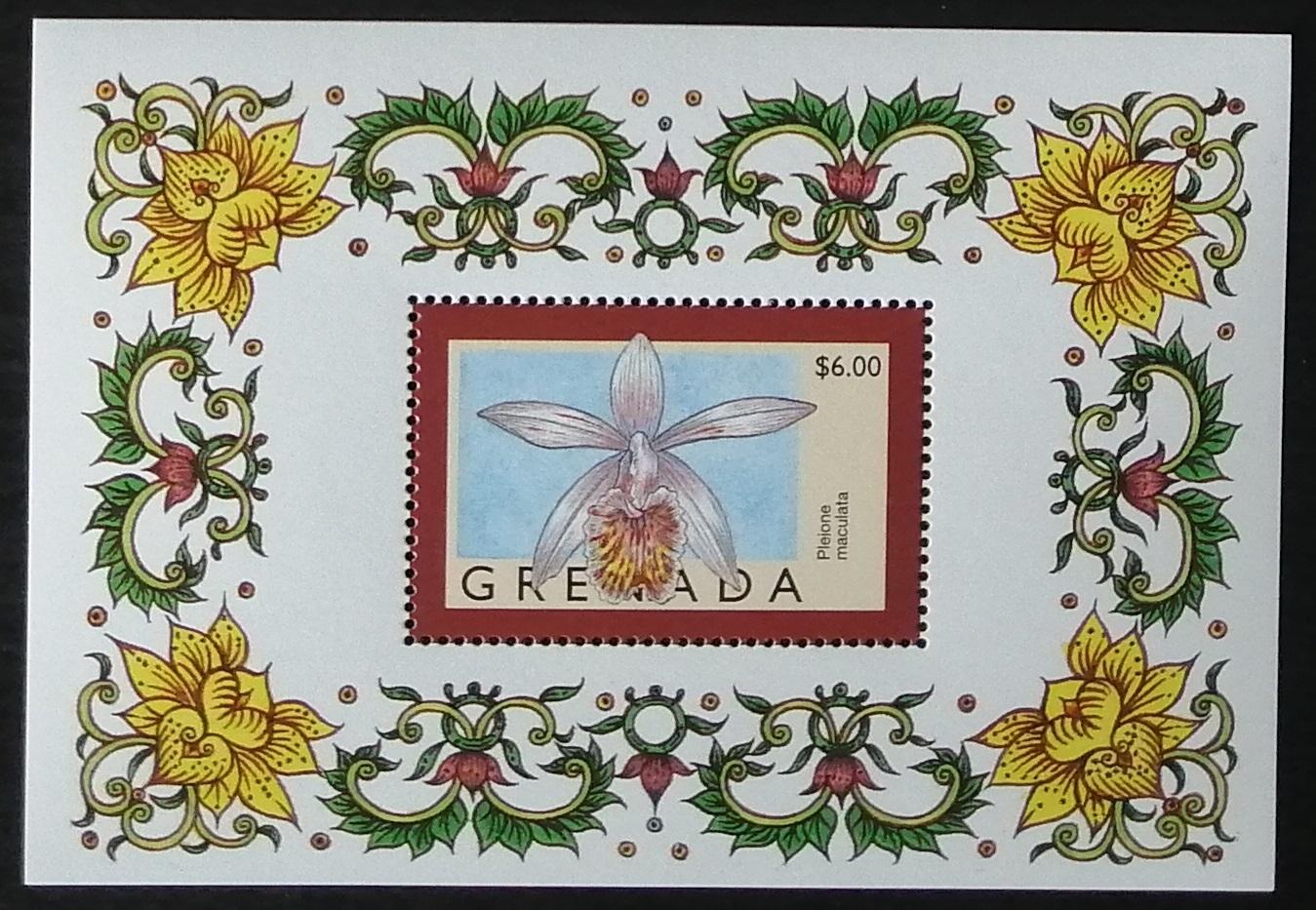 Grenada 1998 Bl.484 7€ Orchideje Karibiku, Renanthera imschootiana