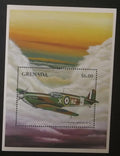 Grenada 1998 Bl.495 5,5€ Spitfire MK IA, stíhací letadla, doprava