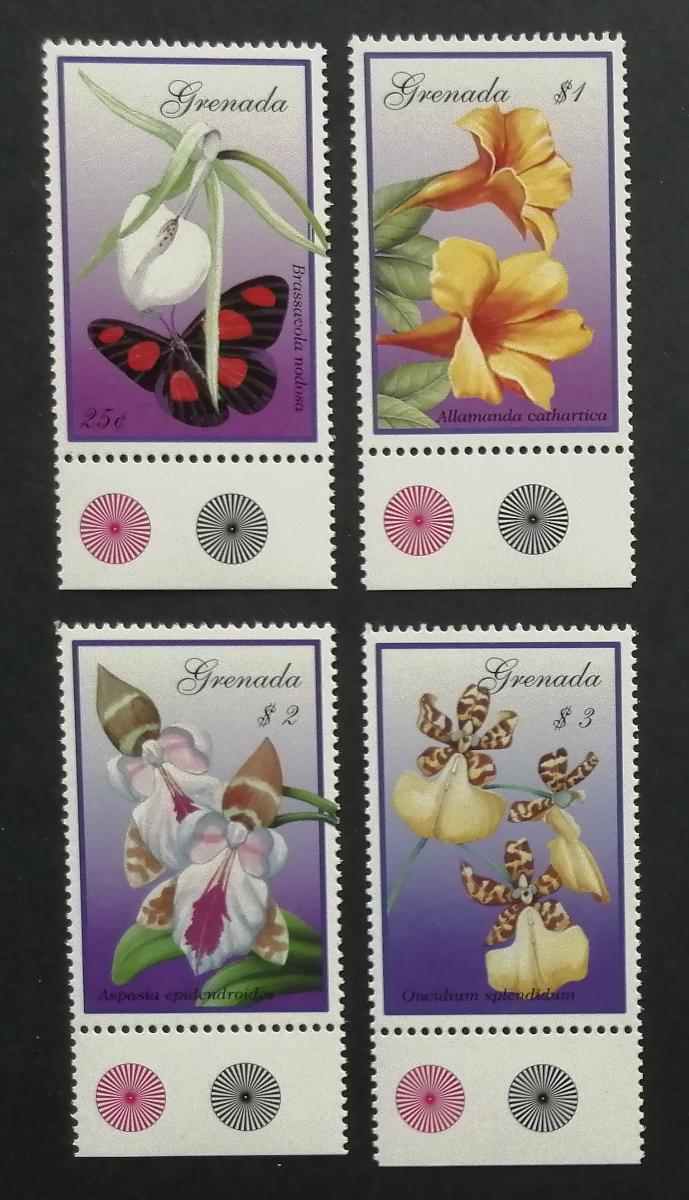 Grenada 2000 Mi.4513-6 7,5€ Květiny a orchideje Karibiku I. Motýli