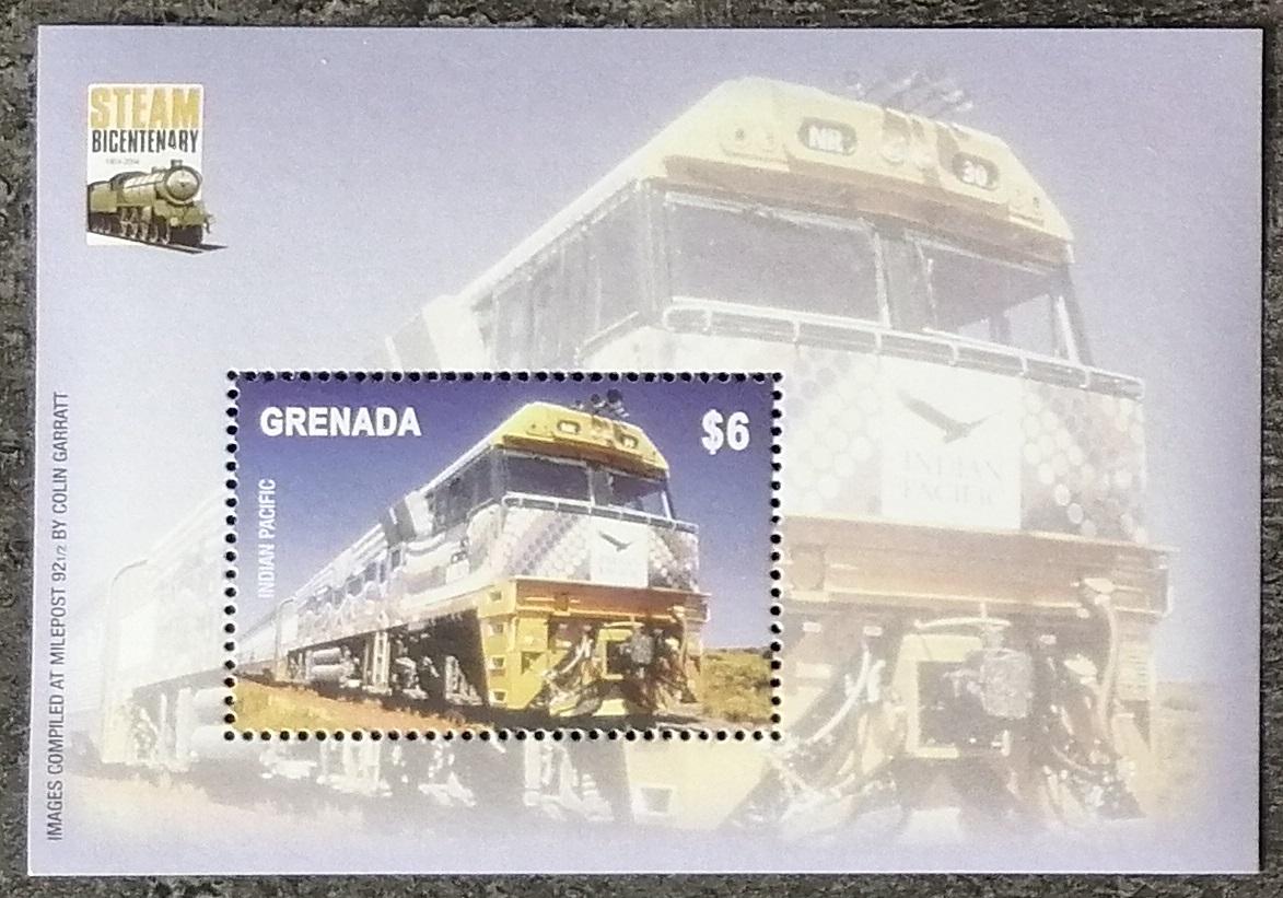 Grenada 2004 Bl.727 5€ 200 let železnice, Vlaky a lokomotivy USA
