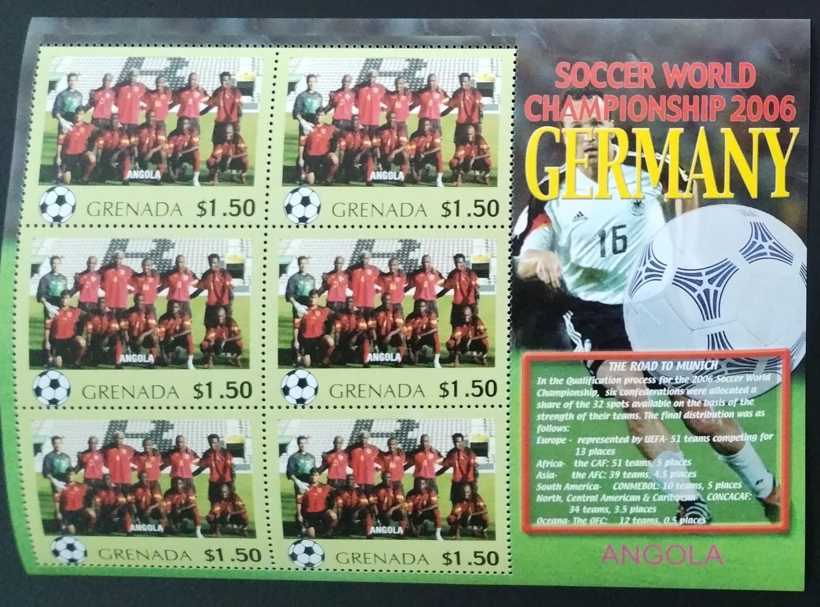 Grenada 2006 7,5€ Fotbalové mistrovství, Sport a týmy: Angola