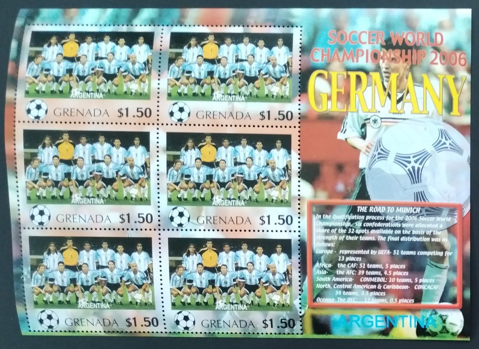 Grenada 2006 7,5€ Fotbalové mistrovství, Sport a týmy: Argentina