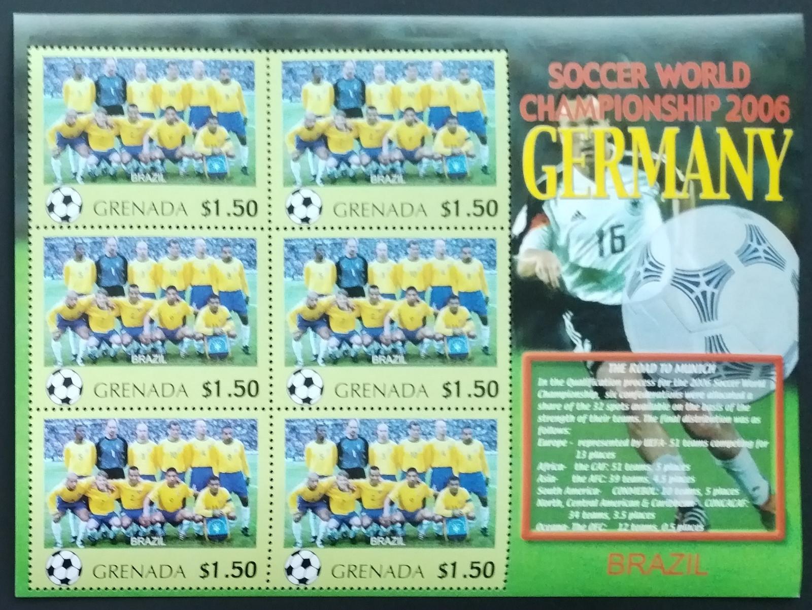 Grenada 2006 7,5€ Fotbalové mistrovství, Sport a týmy: Brazílie