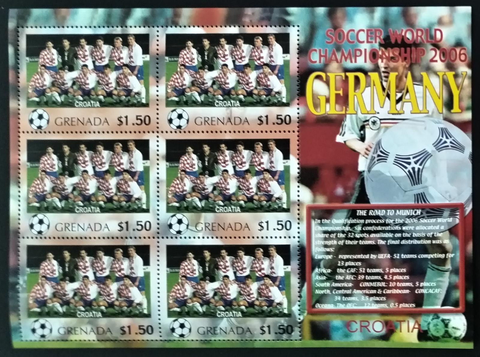 Grenada 2006 7,5€ Fotbalové mistrovství, Sport a týmy: Chorvatsko