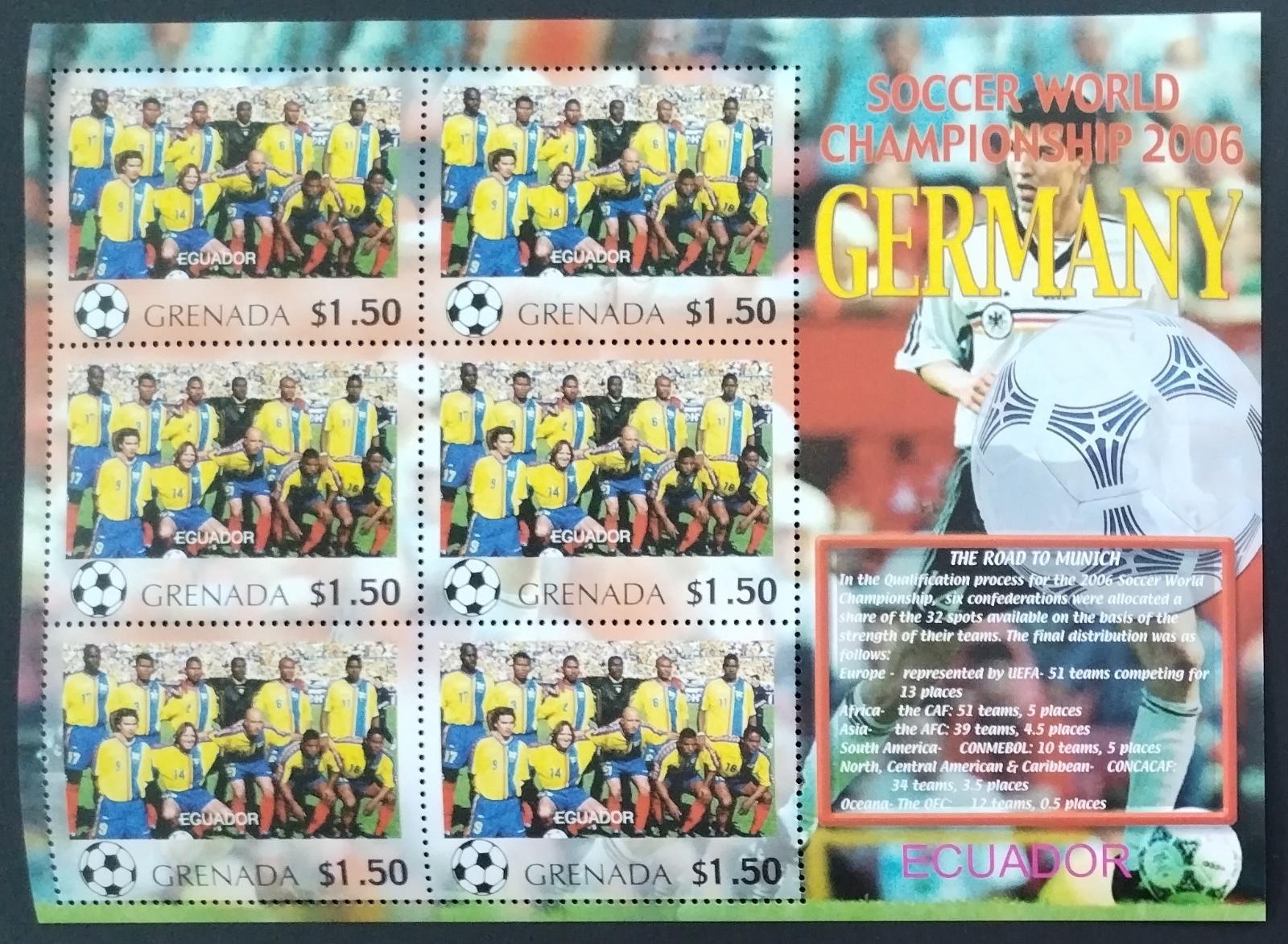 Grenada 2006 7,5€ Fotbalové mistrovství, Sport a týmy: Ekvádor