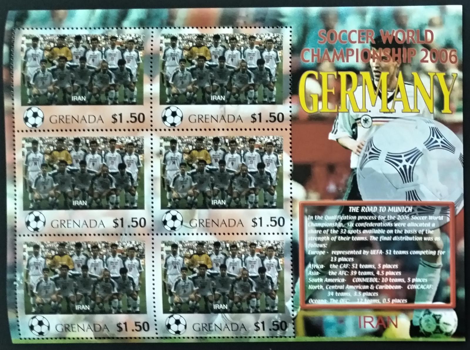 Grenada 2006 7,5€ Fotbalové mistrovství, Sport a týmy: Irán