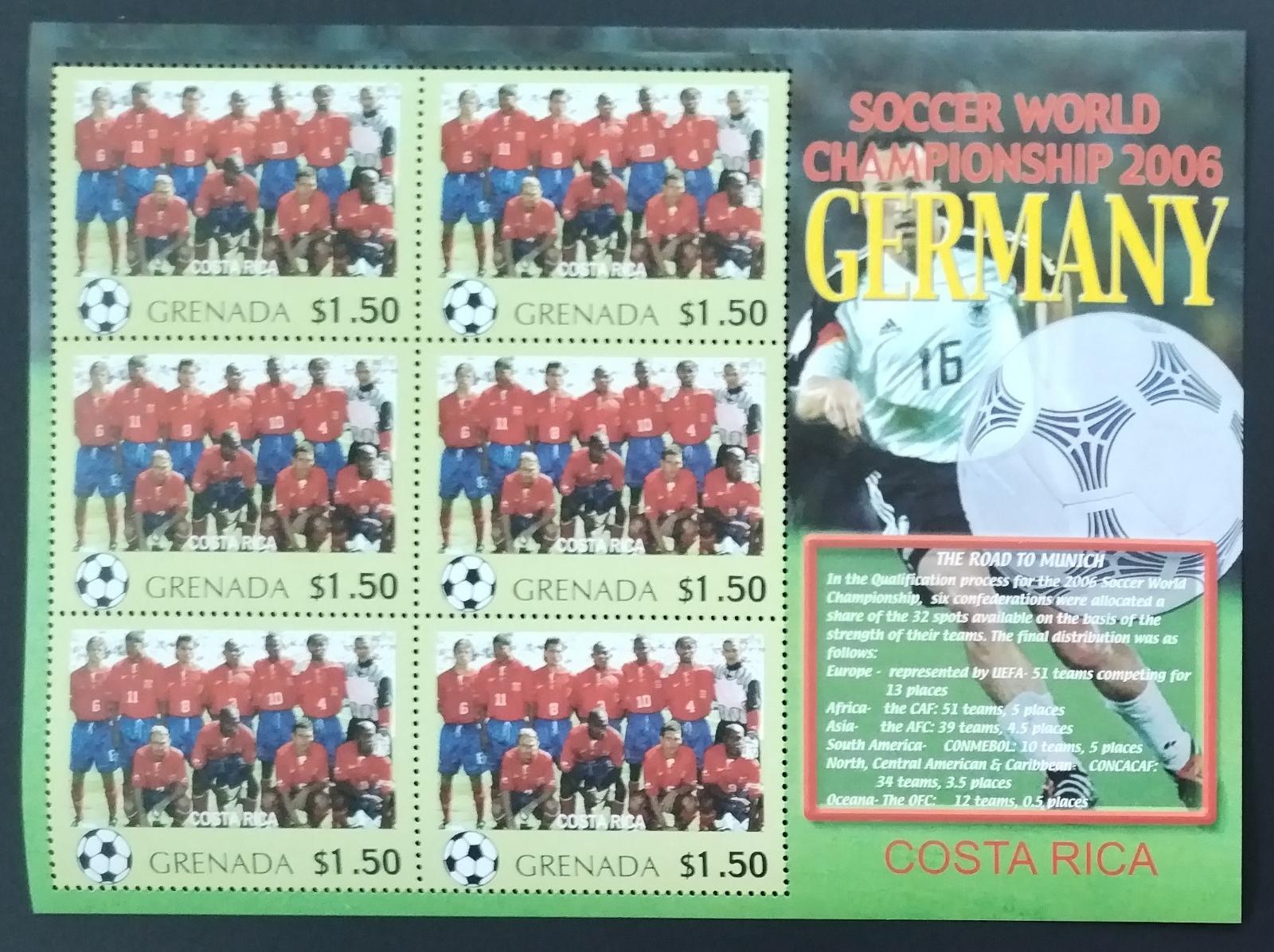 Grenada 2006 7,5€ Fotbalové mistrovství, Sport a týmy: Kostarika