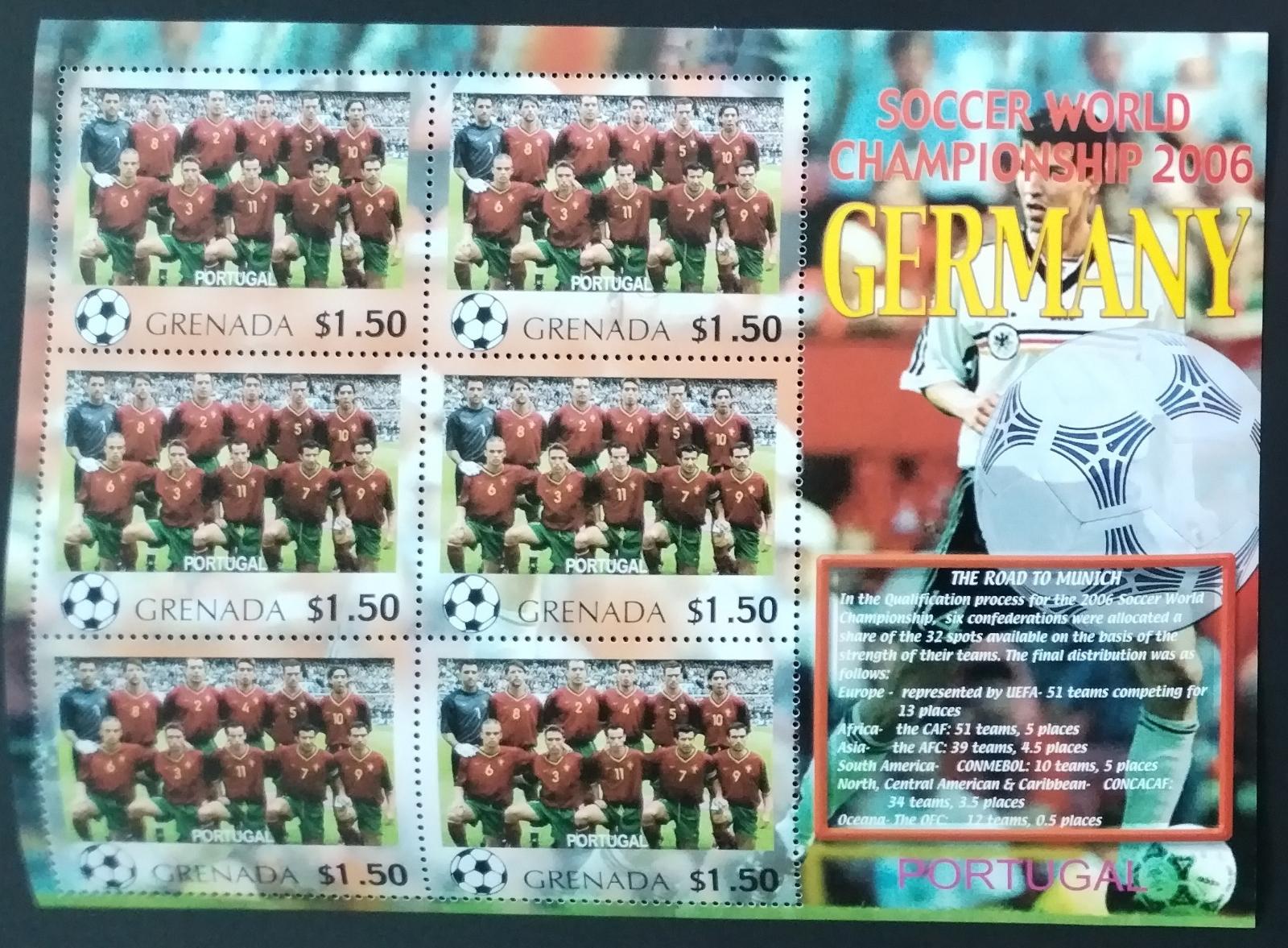 Grenada 2006 7,5€ Fotbalové mistrovství, Sport a týmy: Portugalsko