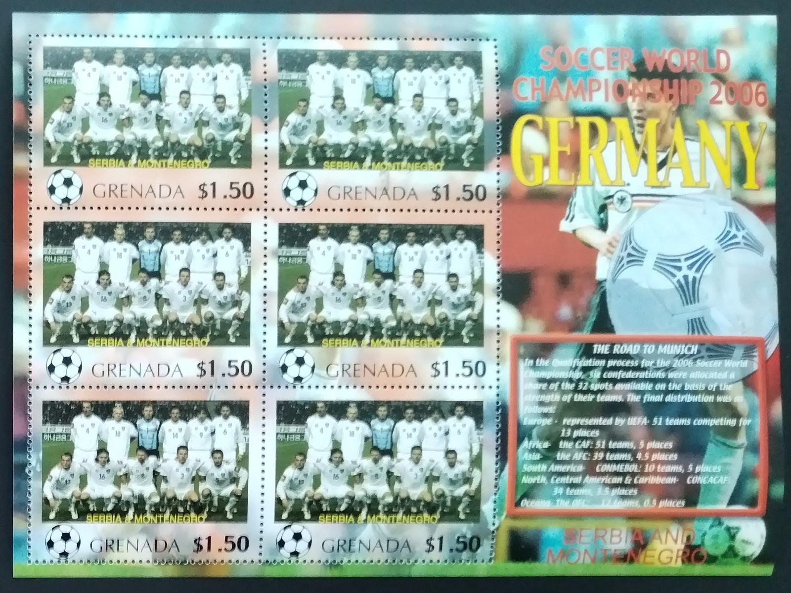 Grenada 2006 7,5€ Fotbalové mistrovství, Sport a týmy: Srbsko