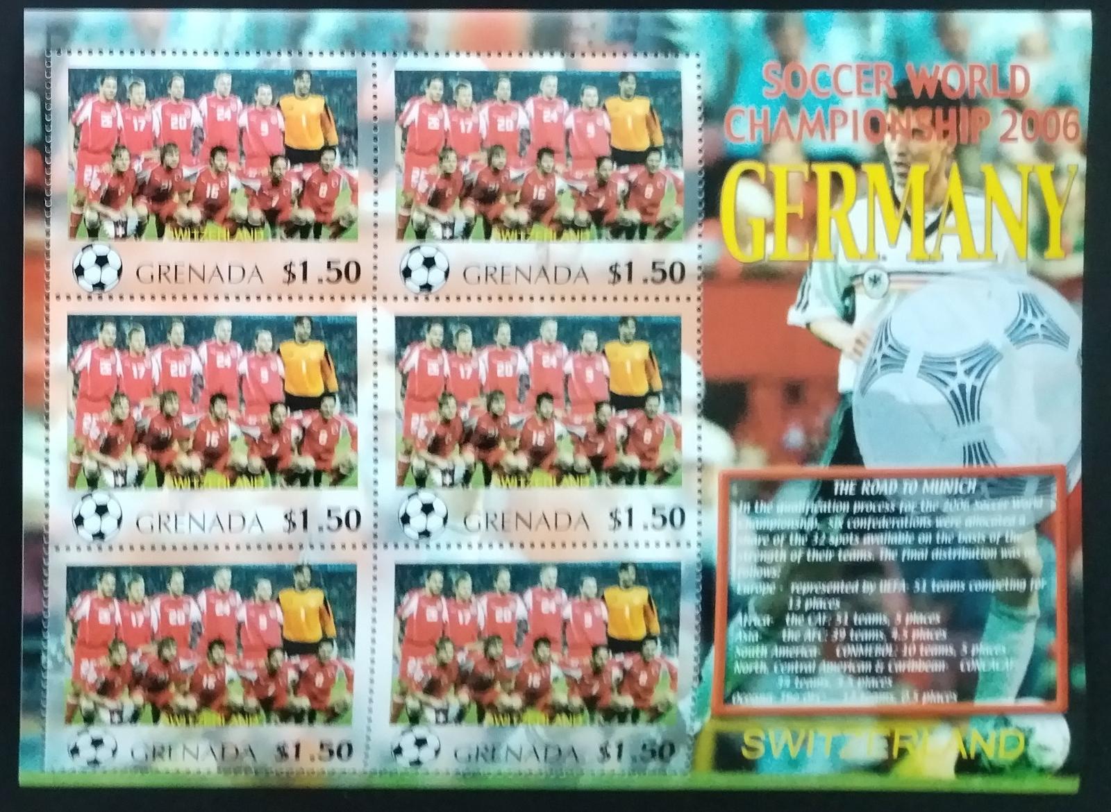 Grenada 2006 7,5€ Fotbalové mistrovství, Sport a týmy: Švýcarsko