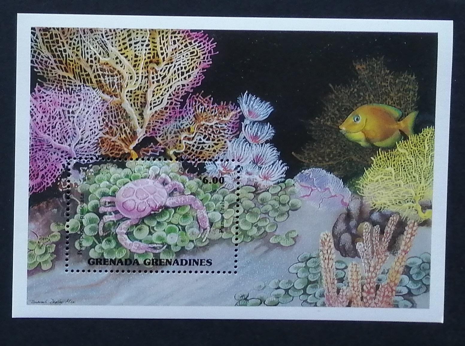 Grenadiny & Grenada 1990 Bl.201 7,5€ Krabi a ryby moří, mořská fauna