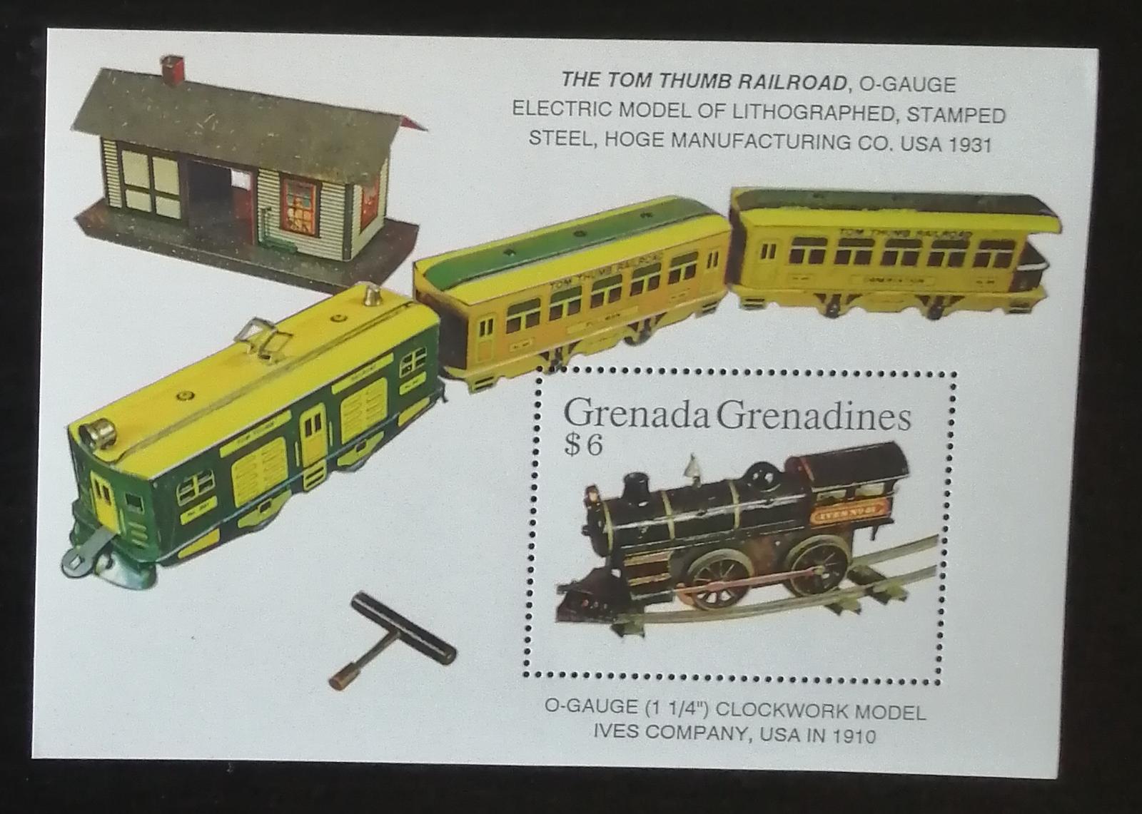 Grenadiny & Grenada 1992 Bl.247 6€ Parní vlaky jako hračky, modely