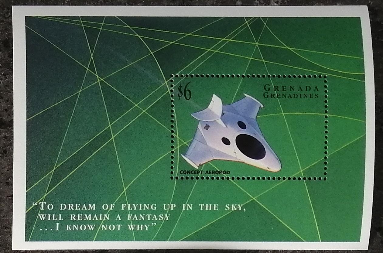 Grenadiny & Grenada 1998 Bl.412 7€ Prototypy letadla Aeropod