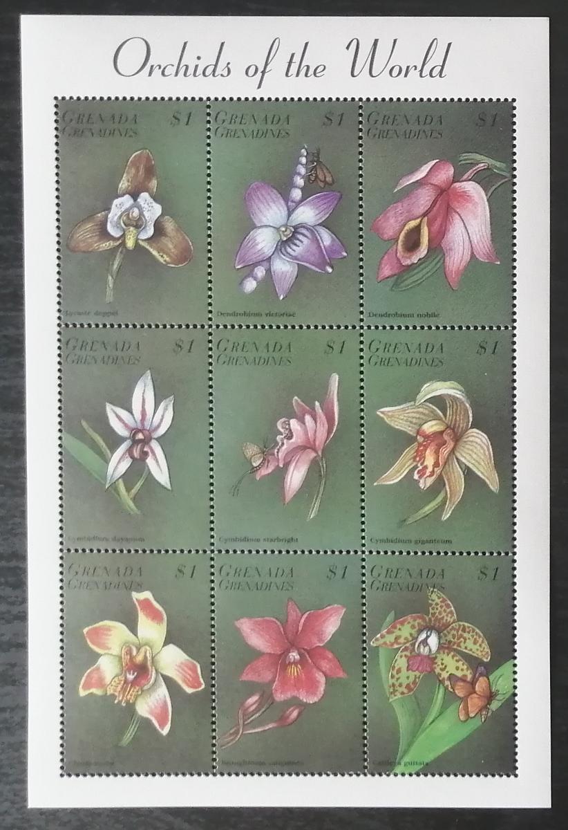 Grenadiny & Grenada 1998 Mi.2706-4 10€ Orchideje a květiny světa
