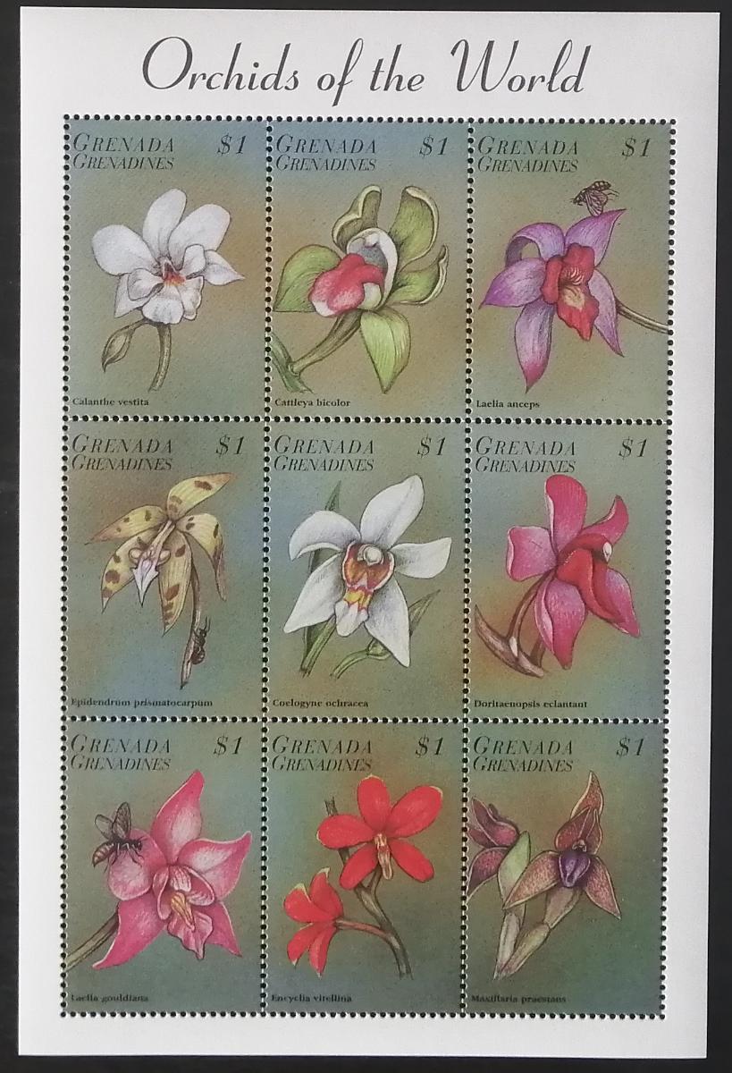 Grenadiny & Grenada 1998 Mi.2715-3 10€ Orchideje a květiny světa