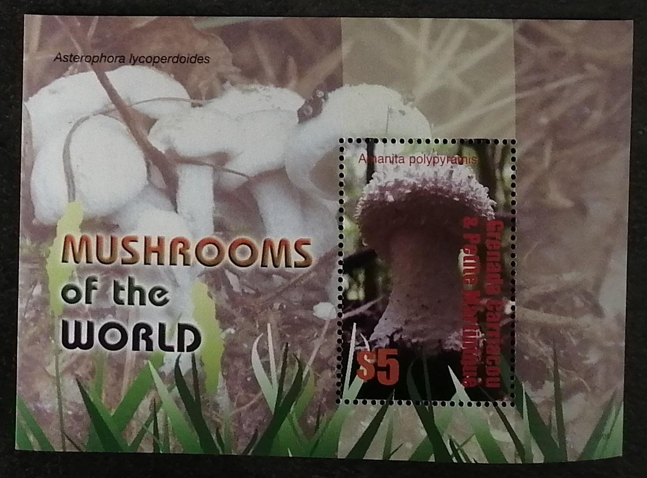 Grenadiny & Grenada 2007 Bl.618 4€ Houby a flora, Amanita sp.