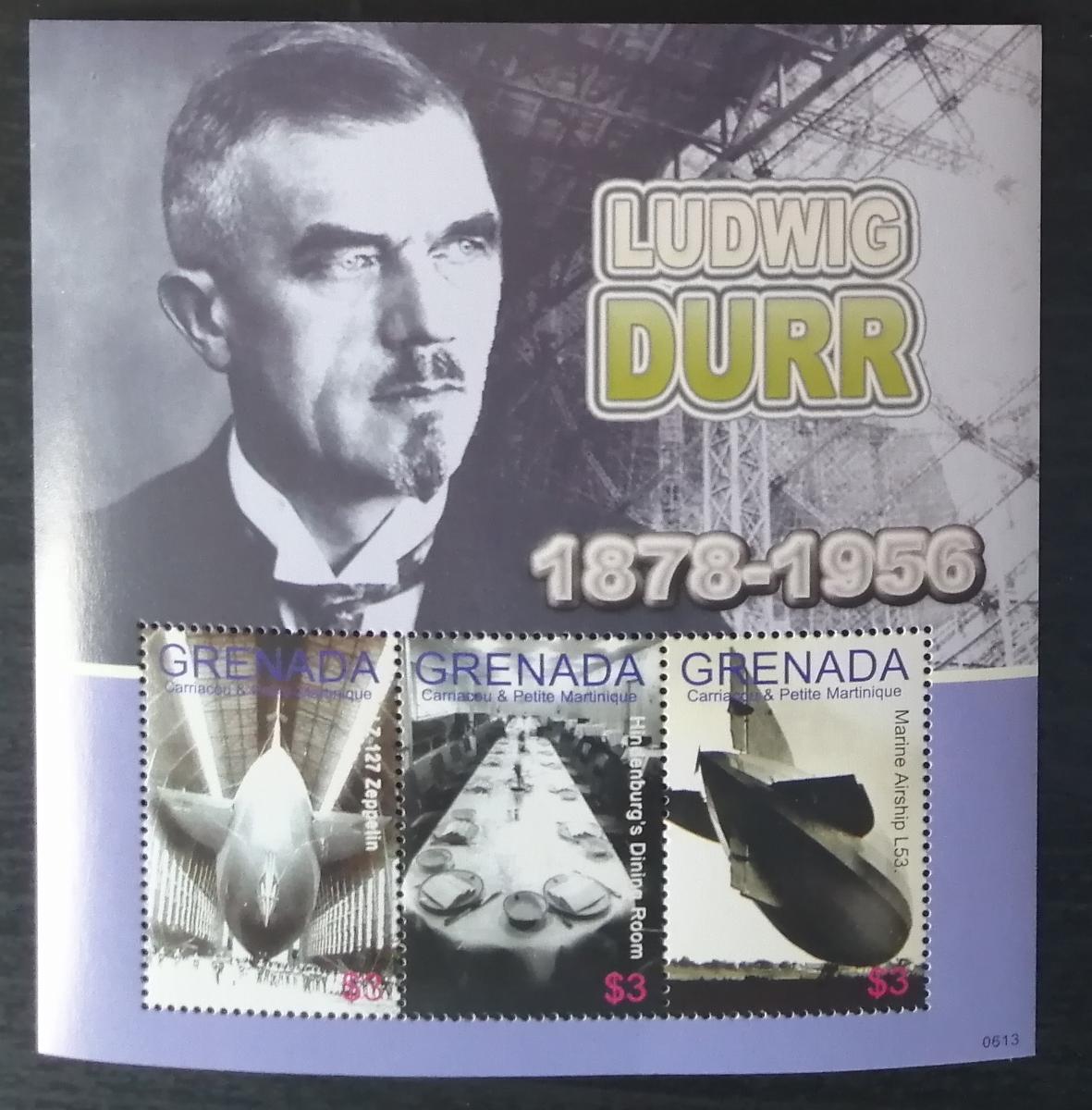 Grenadiny & Grenada 2007 Mi.4308-1 7,5€ Výročí L. Durra, vzducholodě