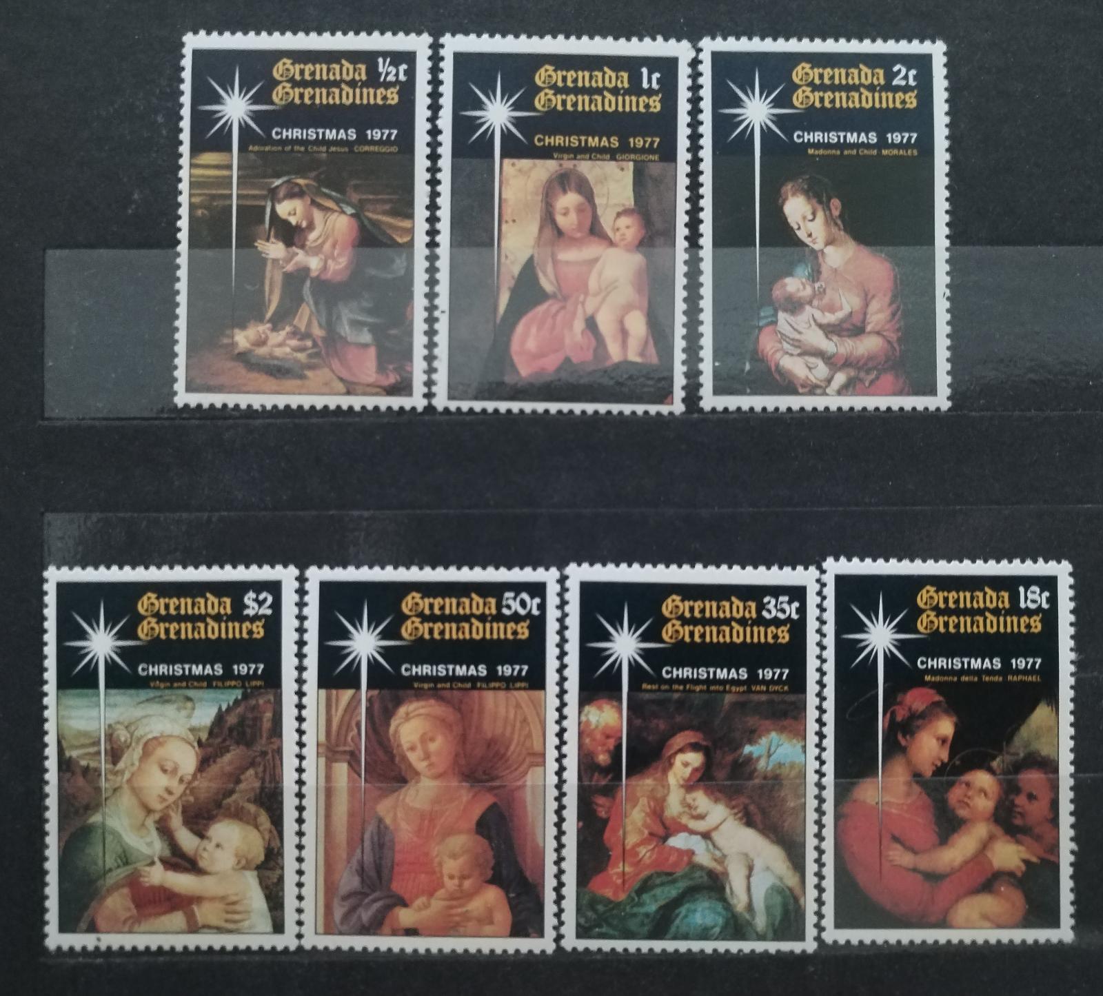 Grenadiny Grenady 1977 Vánoce a Madonna s Ježíškem