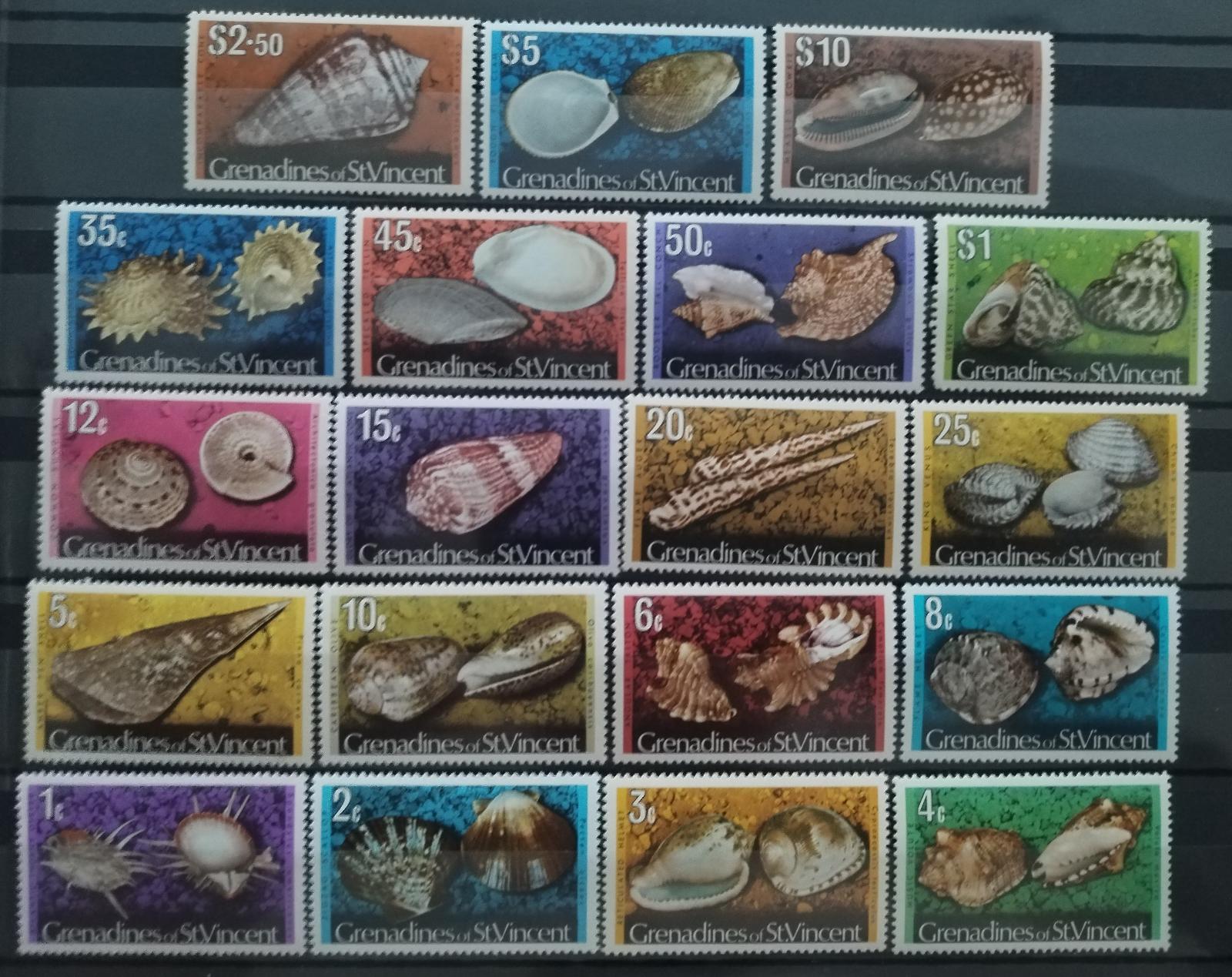 Grenadíny S.V. 1974 Definitiva - Škeble a mušle, Mořská fauna