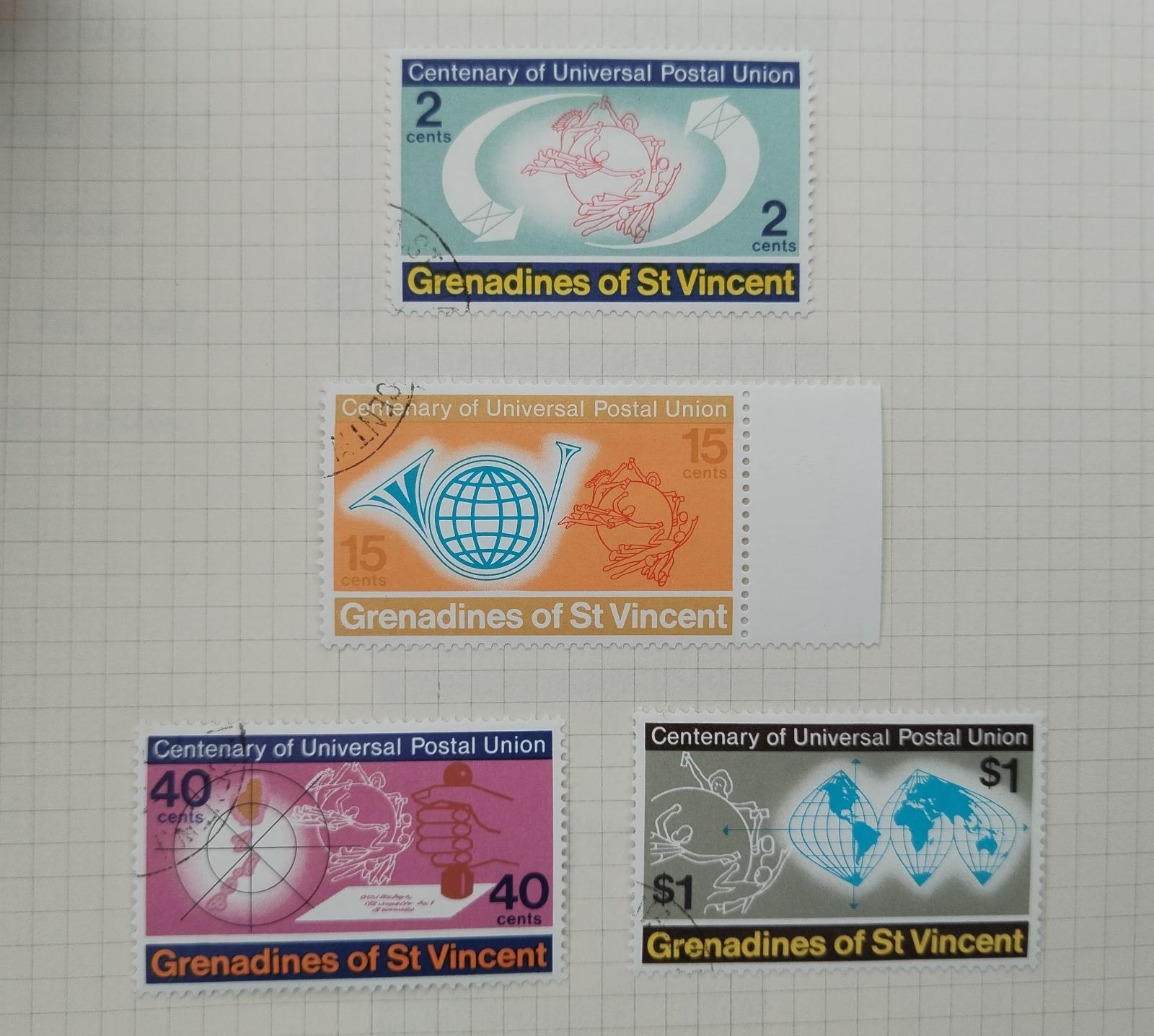 Grenadíny S.V. 1974 Výročí světové poštovní unie, UPU