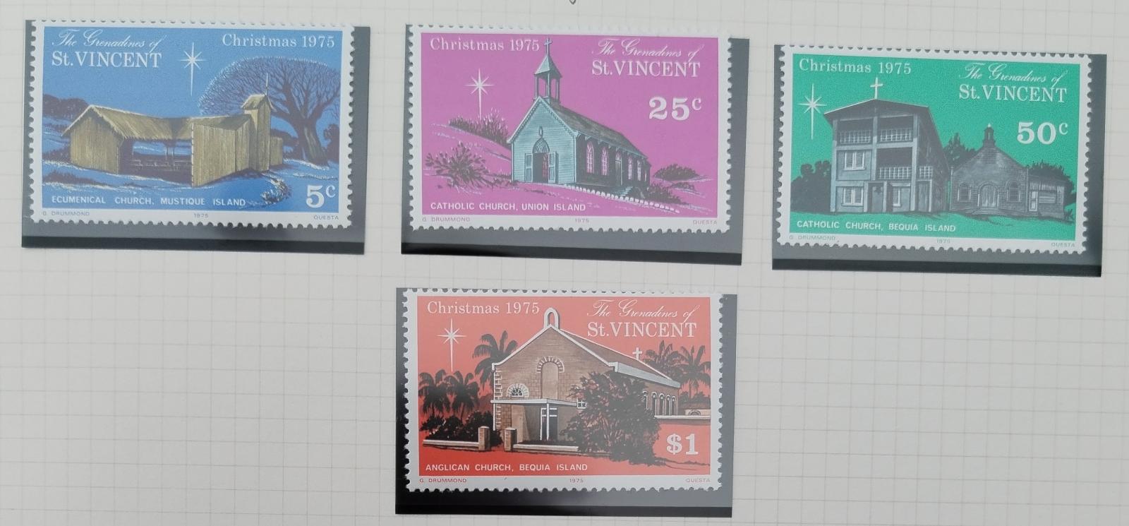 Grenadíny S.V. 1975 Vánoce a ostrovní kostely