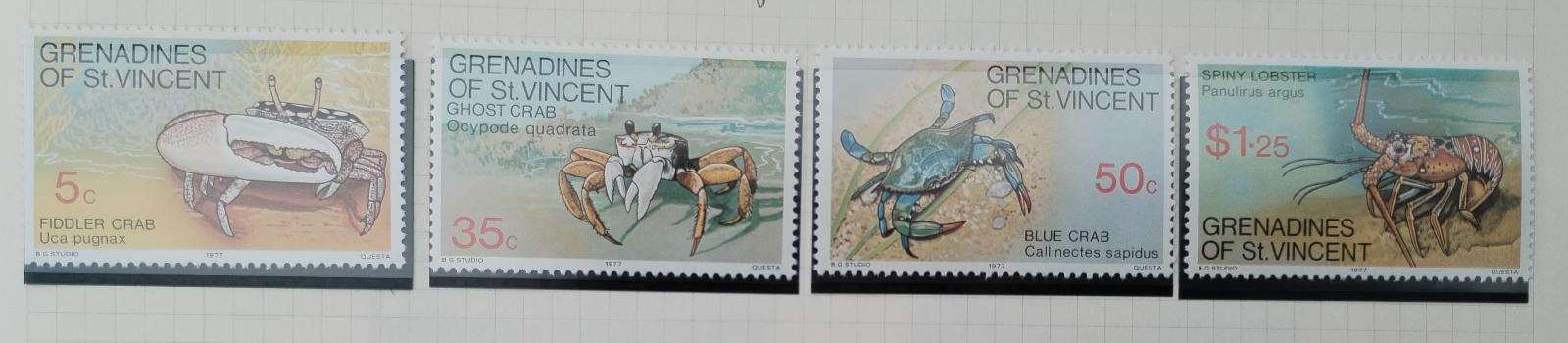 Grenadíny S.V. 1977 Krabi a korýši, Fauna moří