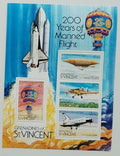 Grenadiny & Vin. 1983 Bl.8 4,5€ Výročí prvního letu, Balony a letadla