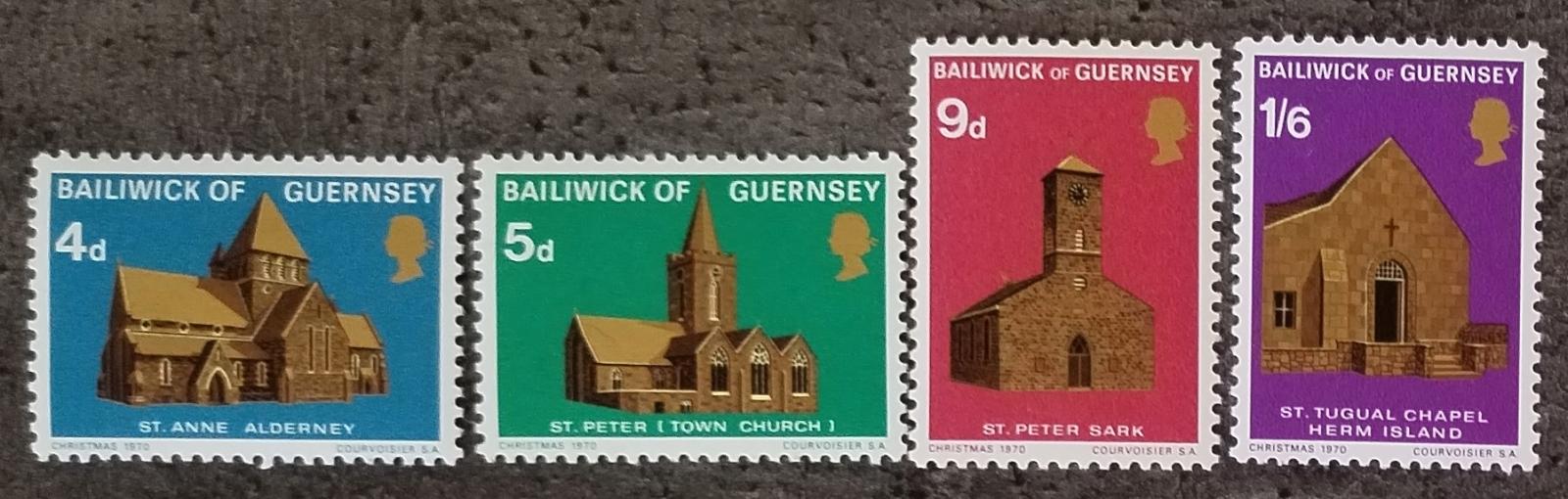 Guernsey 1970 6€ Ostrovní kostely, budovy a architektura