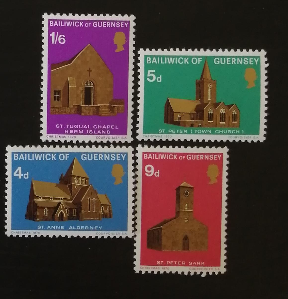 Guernsey 1970 6€ Ostrovní kostely, budovy a architektura