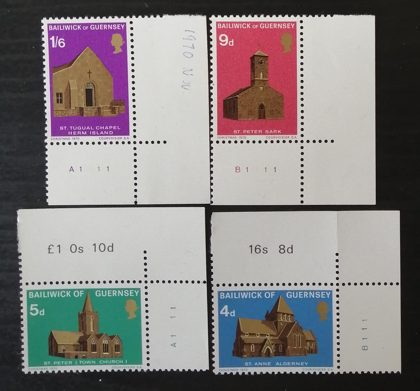 Guernsey 1970 6€ Ostrovní kostely, budovy a architektura