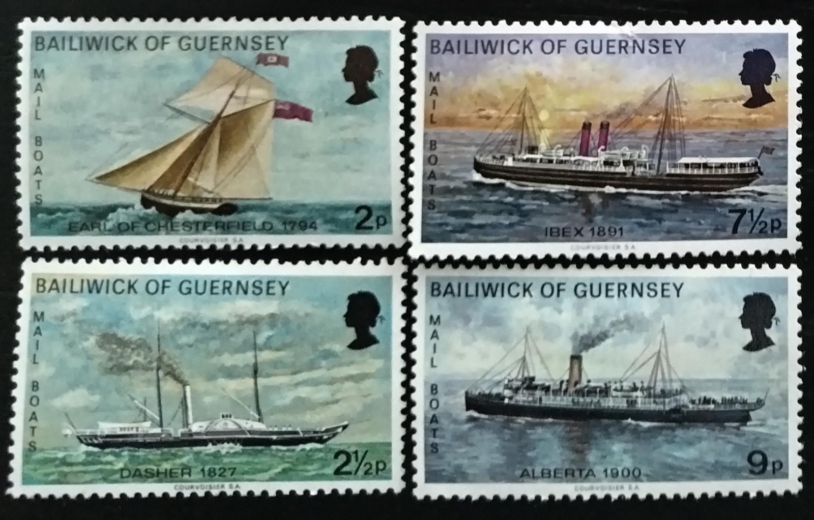 Guernsey 1972 Poštovní lodě a plavidla