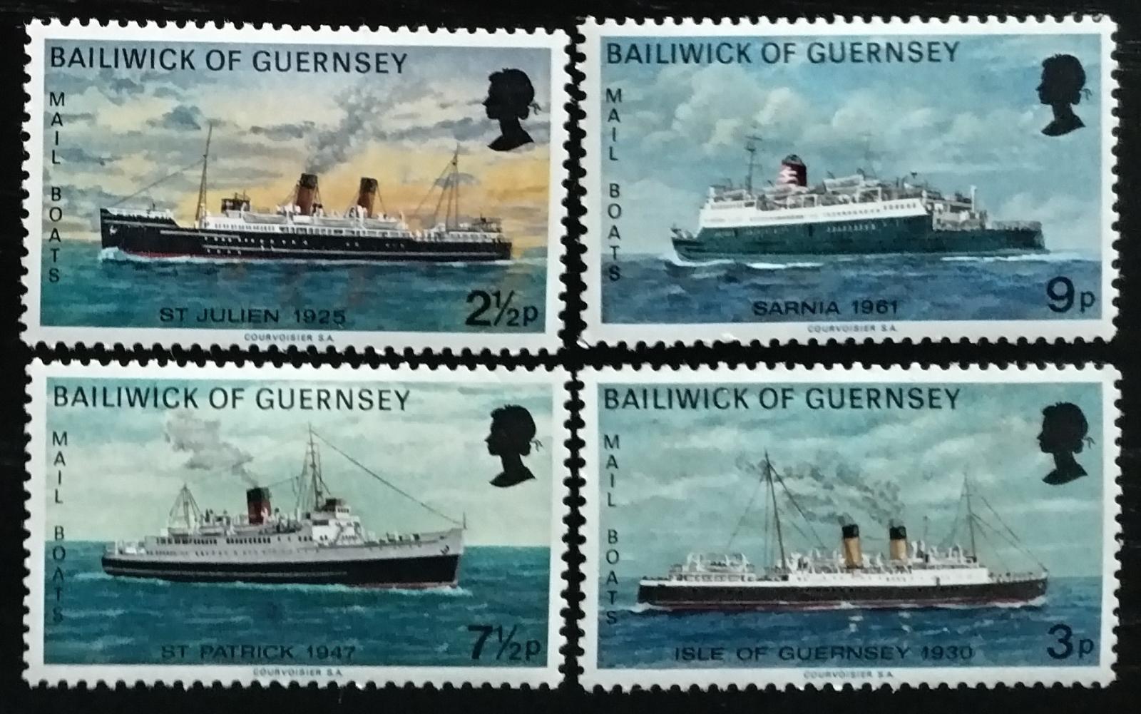 Guernsey 1973 Poštovní lodě a plavidla
