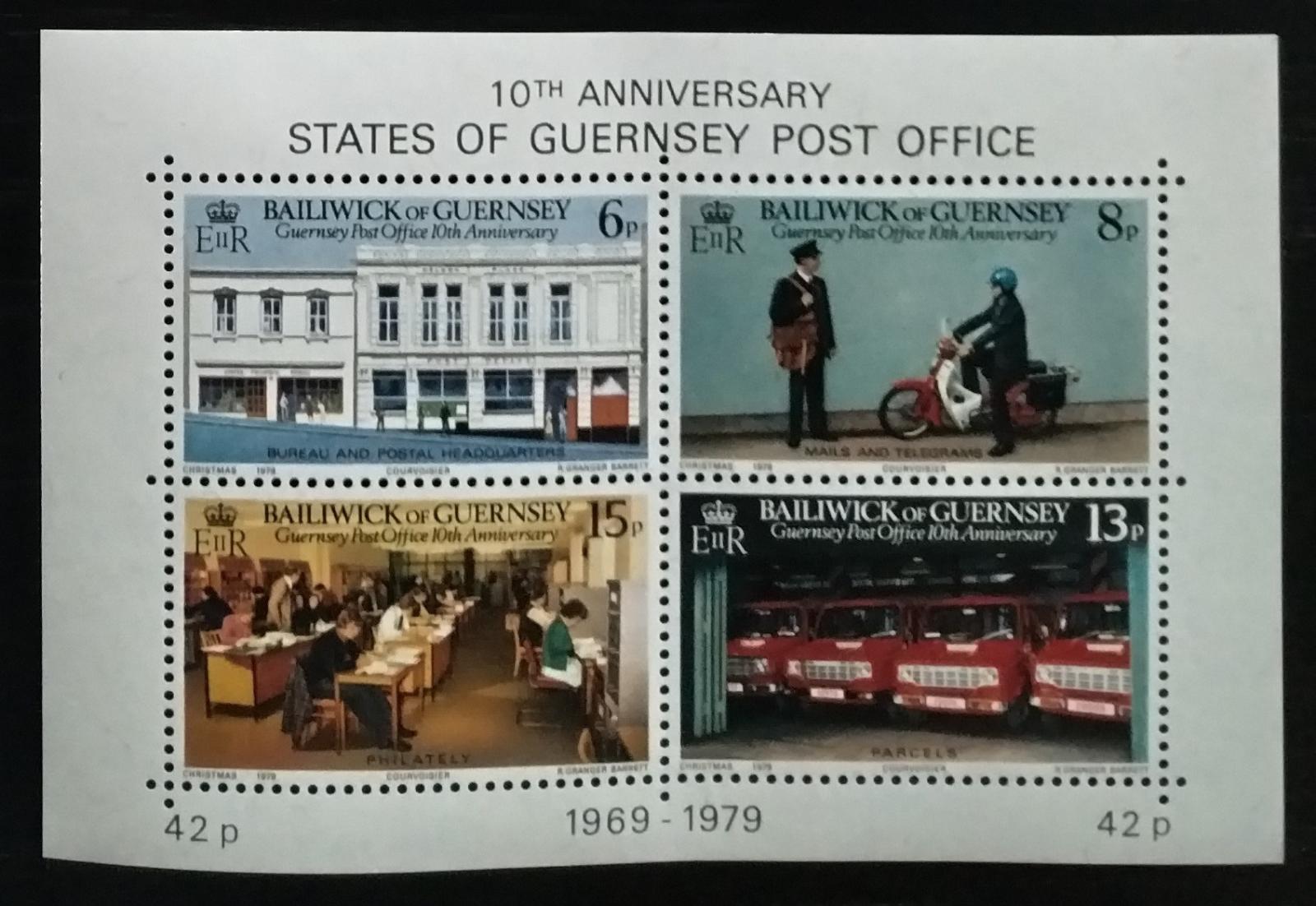 Guernsey 1979 10 let poštovní nezávislosti, Motorky a pošta