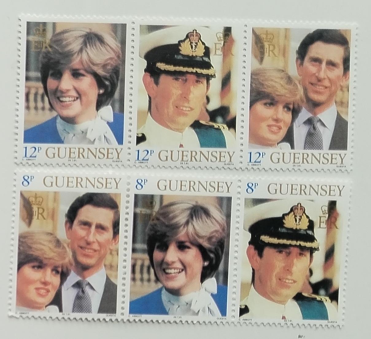 Guernsey 1981 Svatba princezny Diany a krále Karla III. nekompl.