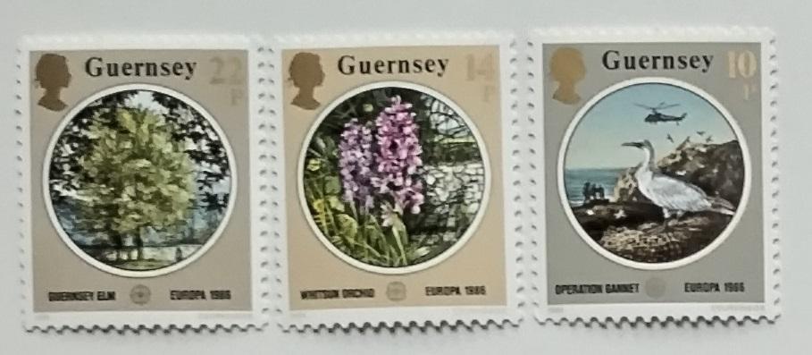 Guernsey 1986 1,8€ EUROPA, Příroda a ptáci, Květiny