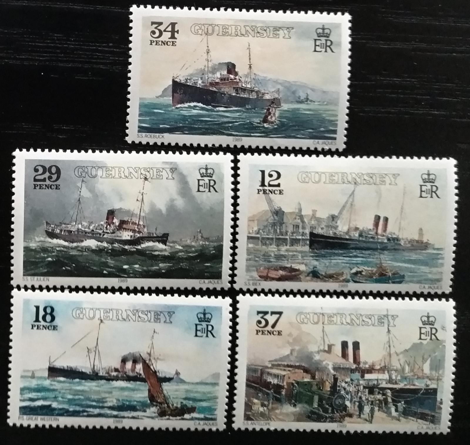 Guernsey 1989 Lodě a parníky v obrazech a umění
