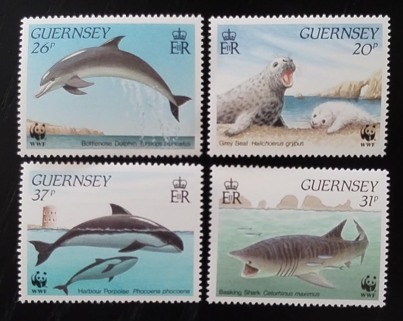 Guernsey 1990 6€ Ochrana přírody, Ryby a tuleni